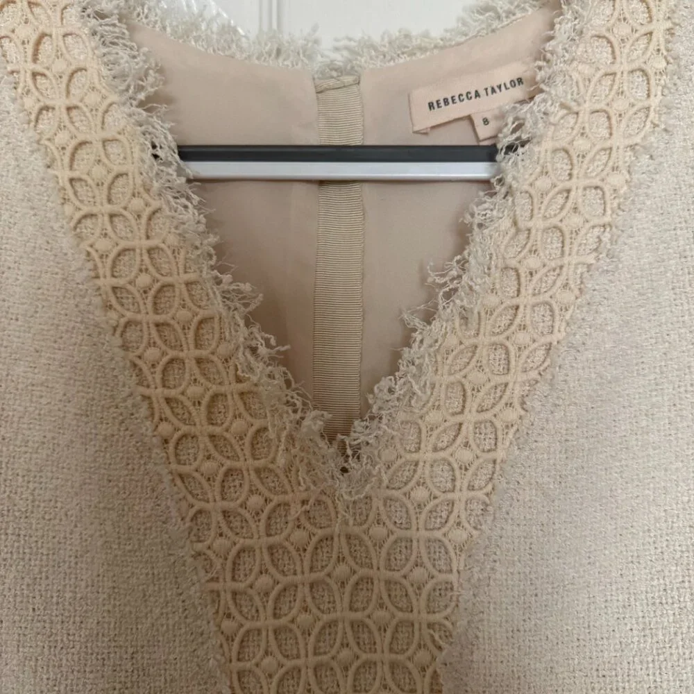 Rebecca Taylor Dress. Size 8, Cream - Picture 3 of 9